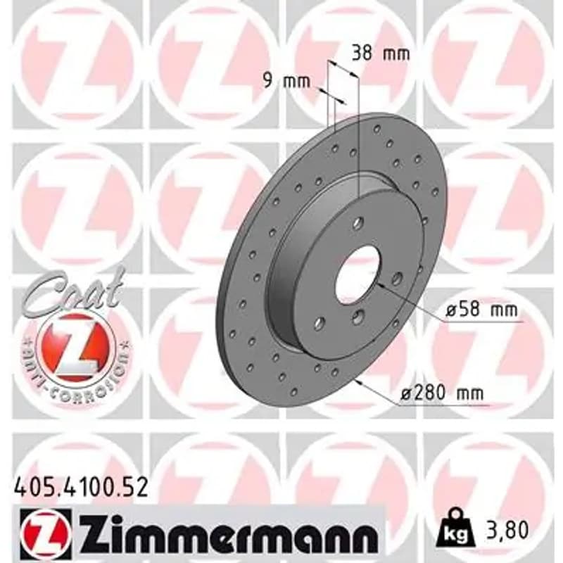 ZIMMERMANN stabdžių diskas 405.4100.52