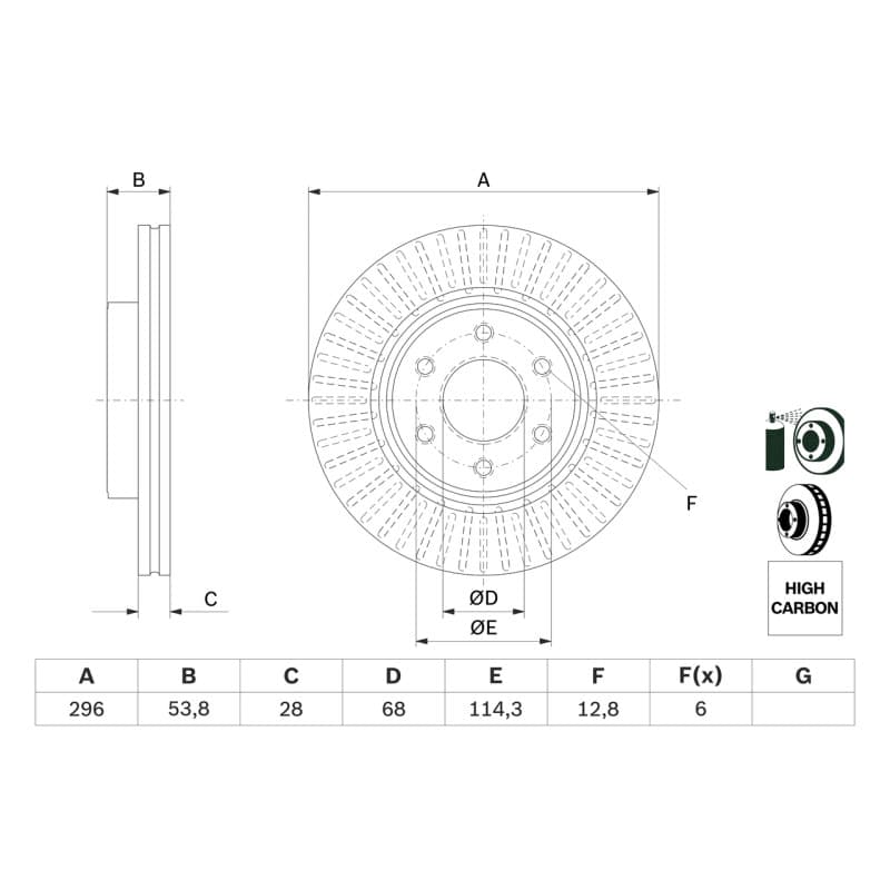 BOSCH 0 986 479 E35 stabdžių diskas