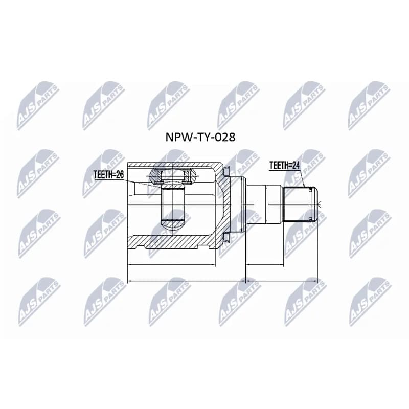 NTY jungčių komplektas, kardaninis velenas NPW-TY-028