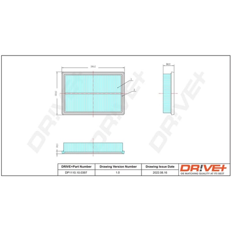 DRVE DP1110.10.0397 oro filtras