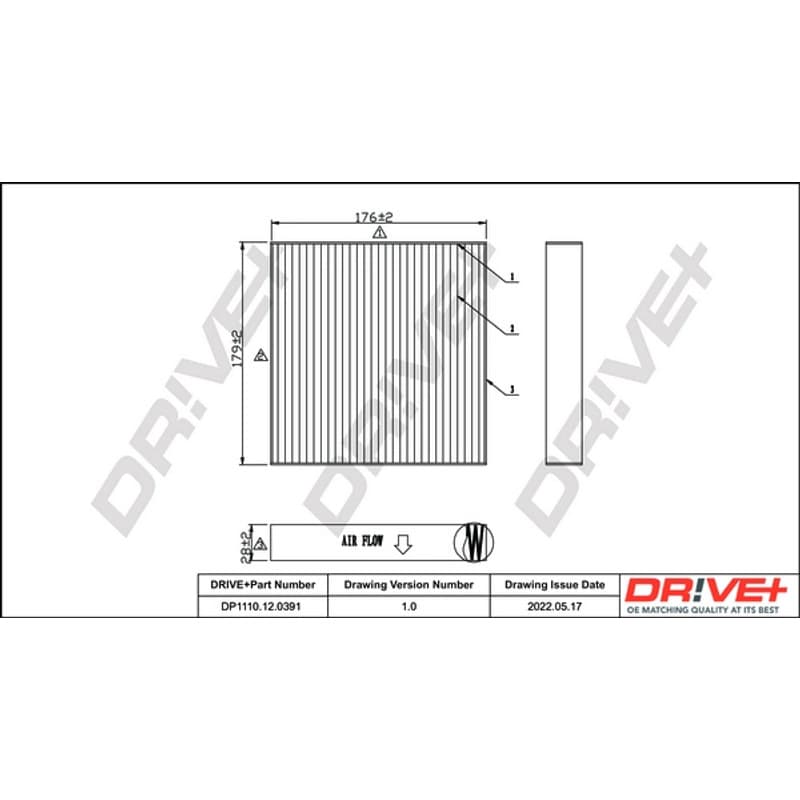 DRVE filtras, salono oras DP1110.12.0391