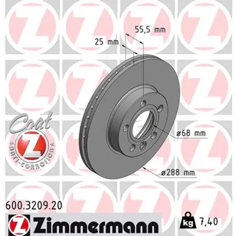 ZIMMERMANN stabdžių diskas 600.3209.20