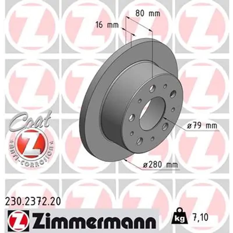 ZIMMERMANN stabdžių diskas 230.2372.20