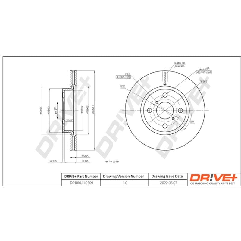DRVE DP1010.11.0509 stabdžių diskas
