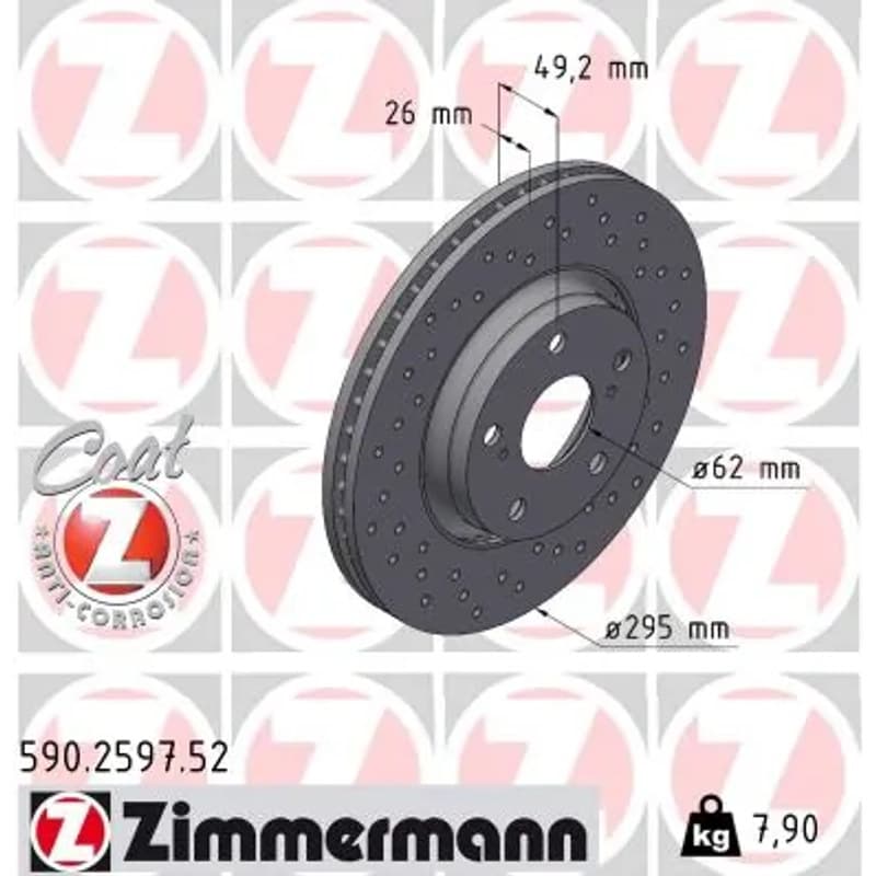 ZIMMERMANN stabdžių diskas 590.2597.52