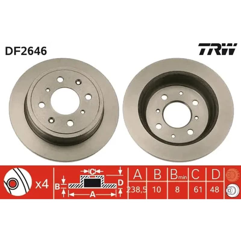 TRW stabdžių diskas DF2646