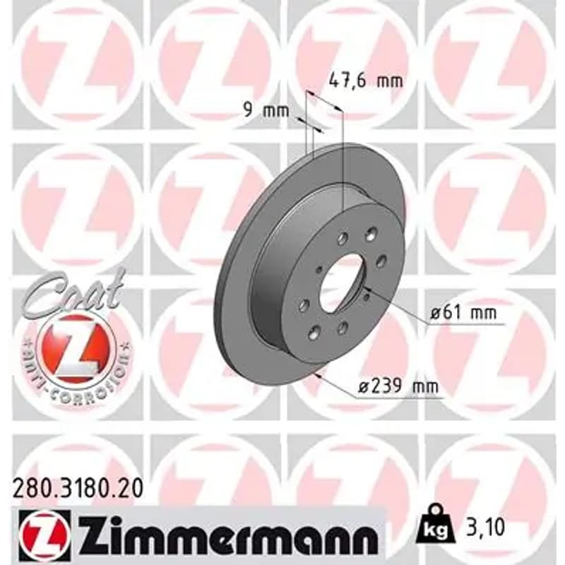ZIMMERMANN stabdžių diskas 280.3180.20