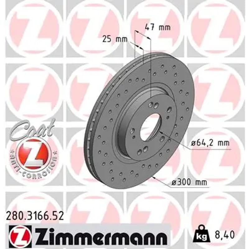 ZIMMERMANN stabdžių diskas 280.3166.52