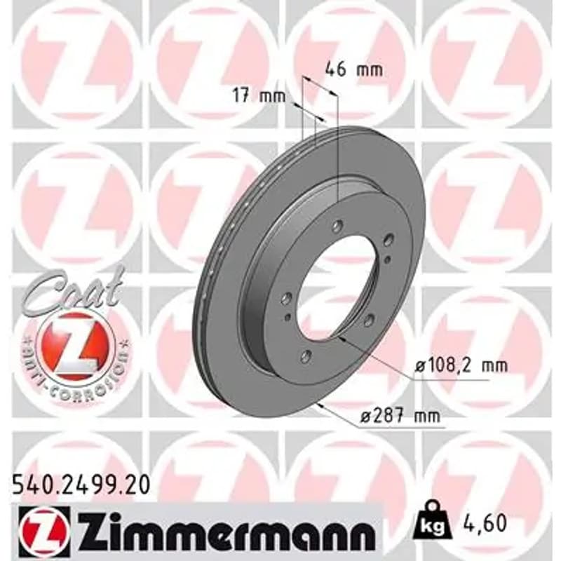 ZIMMERMANN stabdžių diskas 540.2499.20
