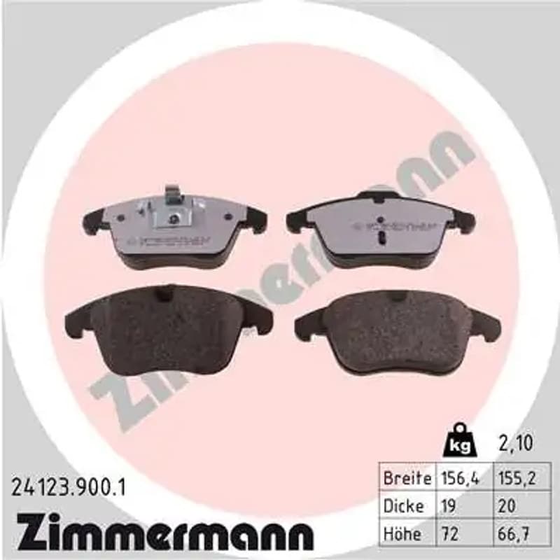 ZIMMERMANN stabdžių trinkelių rinkinys, diskinis stabdys 24123.900.1