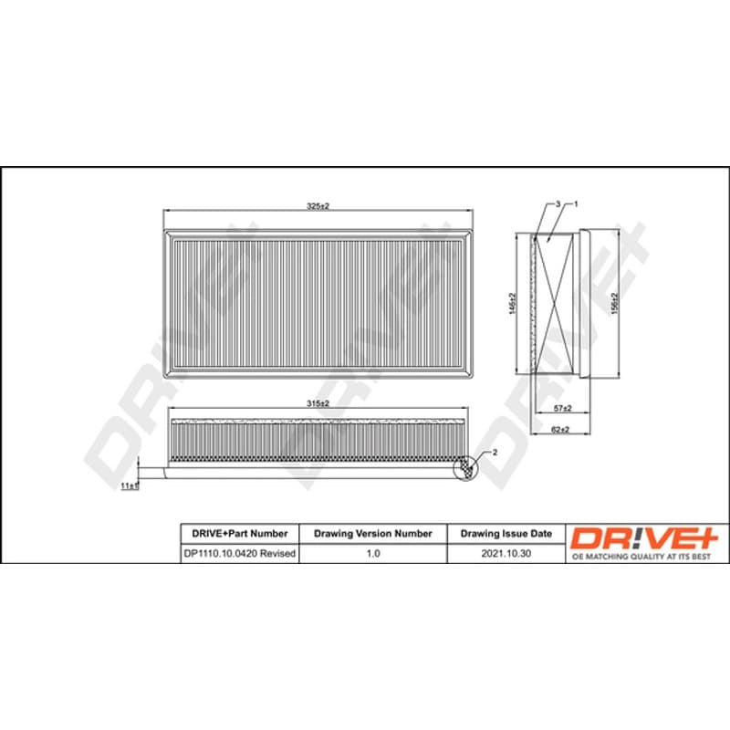 DRVE DP1110.10.0420 oro filtras