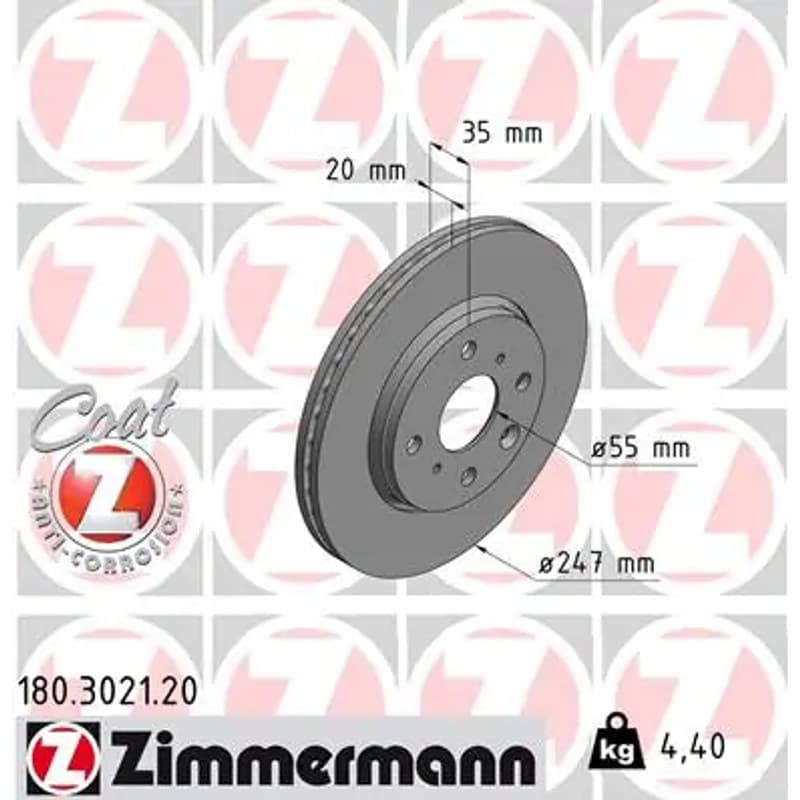 ZIMMERMANN stabdžių diskas 180.3021.20