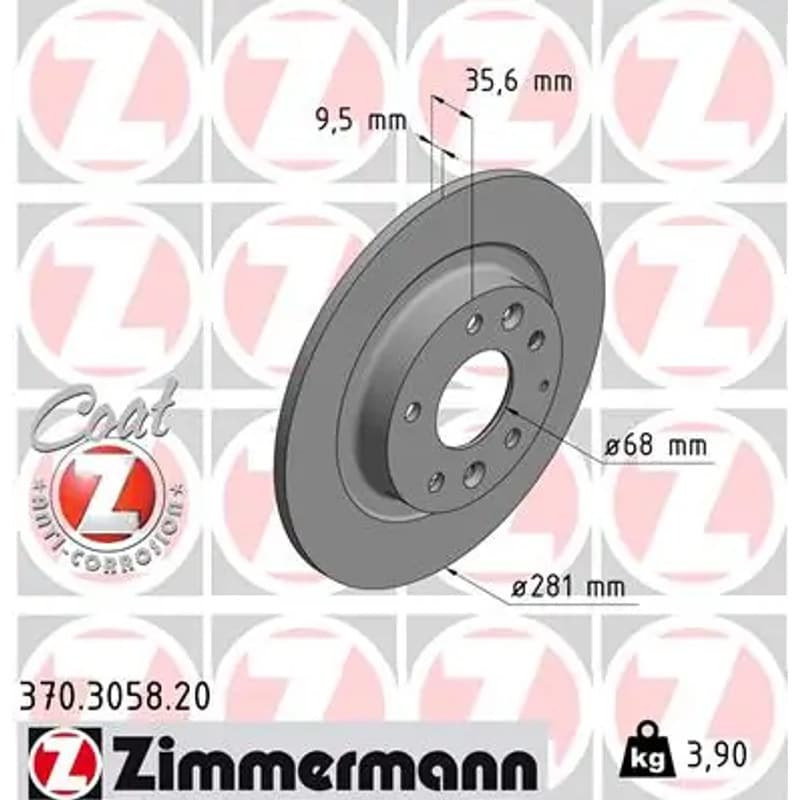 ZIMMERMANN stabdžių diskas 370.3058.20