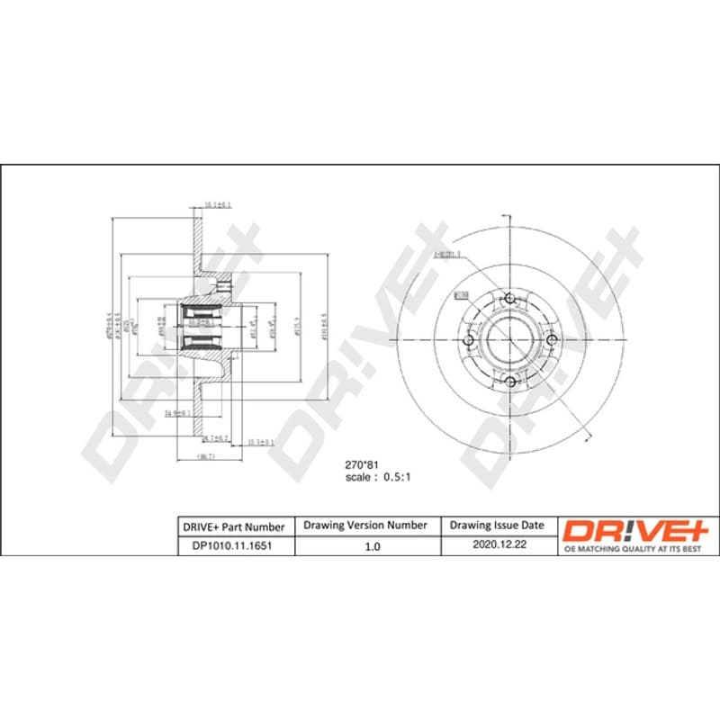 DRVE stabdžių diskas DP1010.11.1651