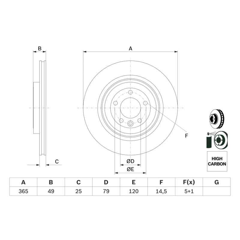 BOSCH 0 986 479 F68 stabdžių diskas