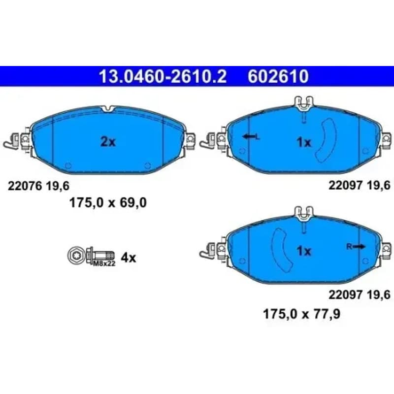 ATE Būgnai ir trinkelės 13.0460-2610.2