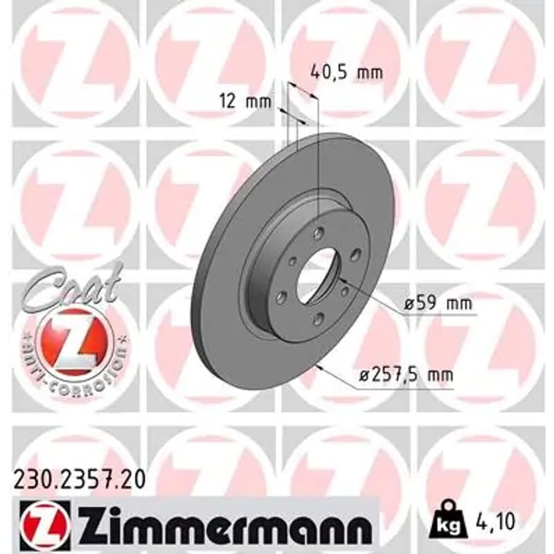 ZIMMERMANN stabdžių diskas 230.2357.20