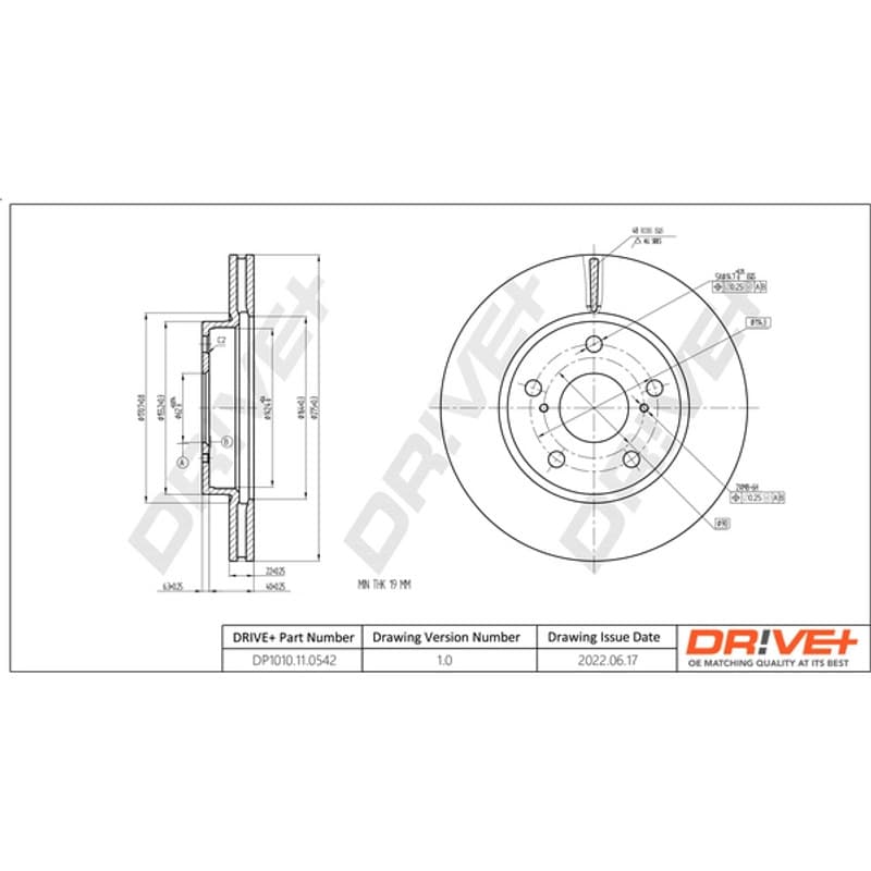 DRVE DP1010.11.0542 stabdžių diskas