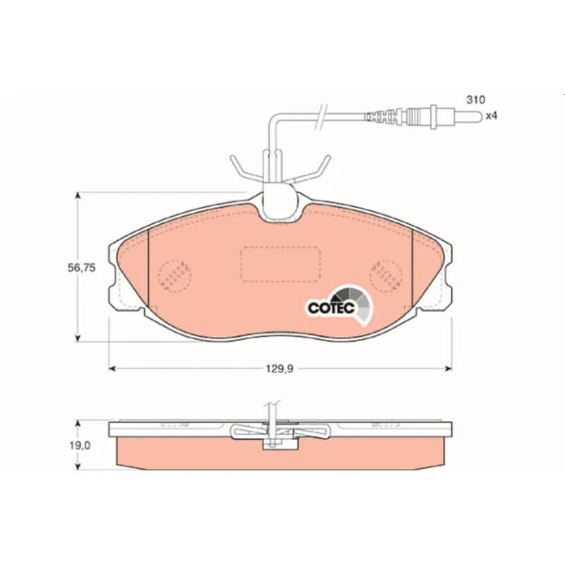 TRW stabdžių trinkelių rinkinys, diskinis stabdys GDB1194