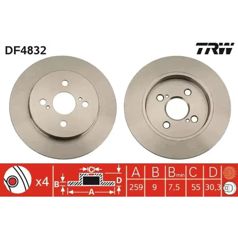 TRW stabdžių diskas DF4832