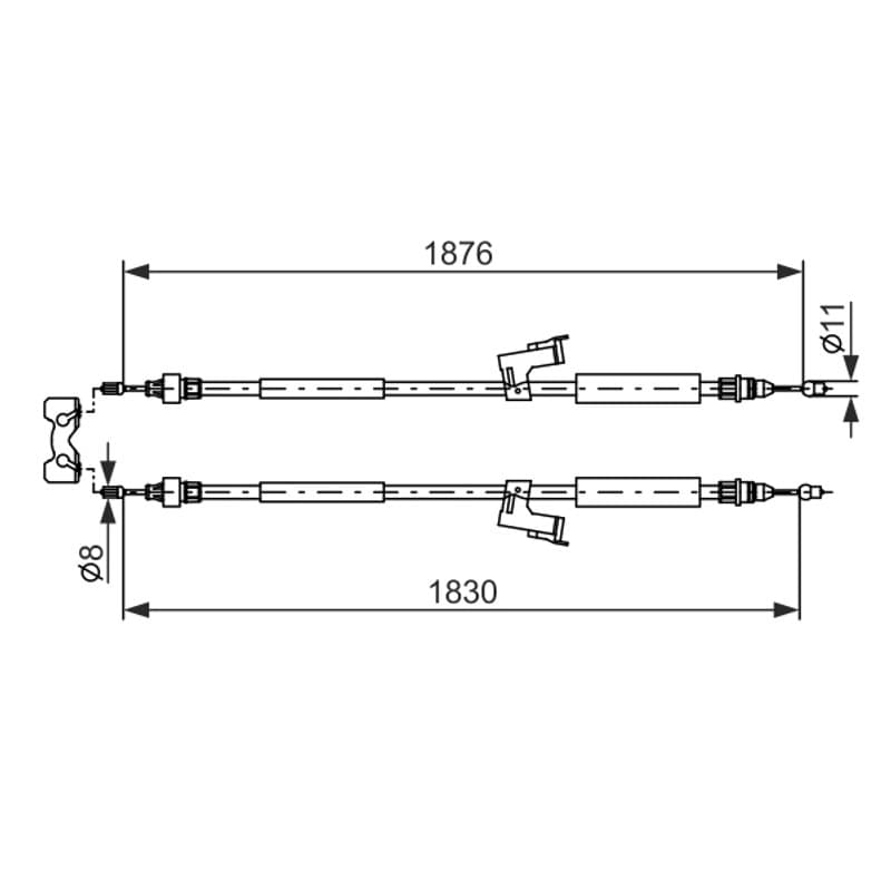 BOSCH 1 987 477 202 trosas, stovėjimo stabdys
