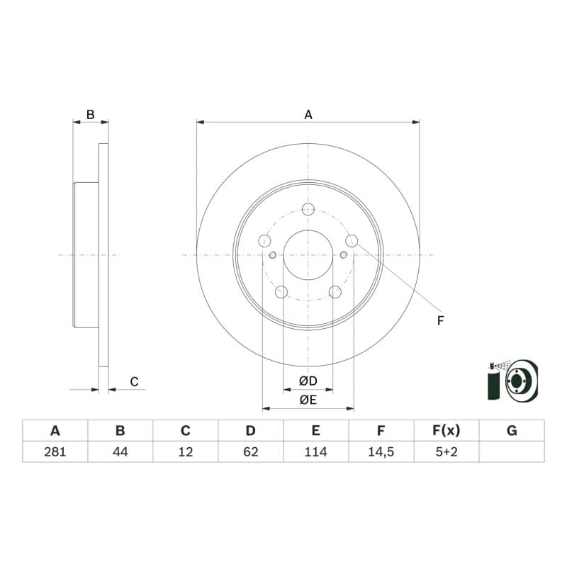 BOSCH 0 986 479 E91 stabdžių diskas