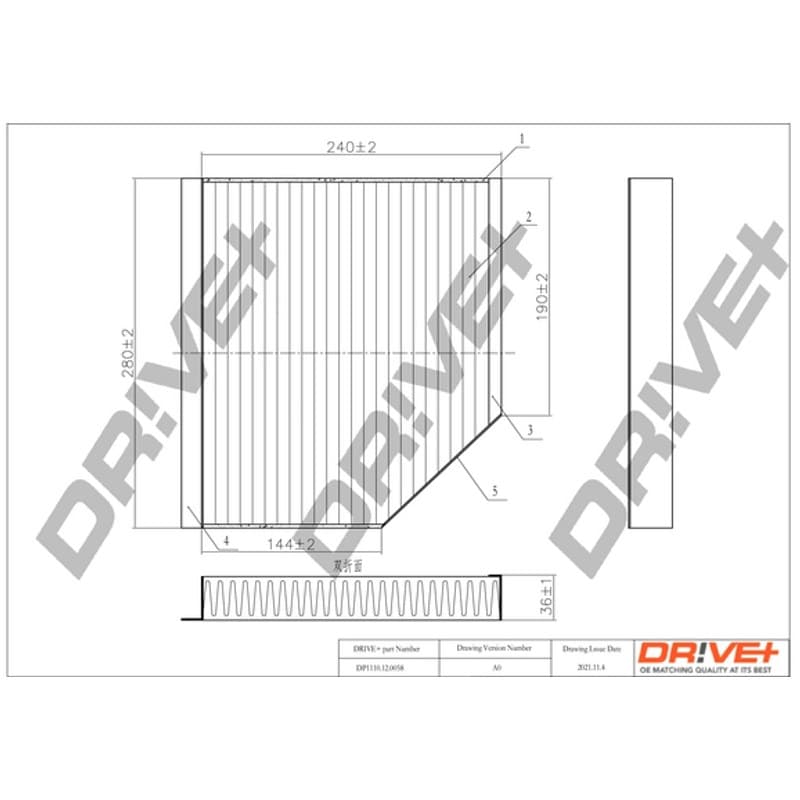 DRVE filtras, salono oras DP1110.12.0058
