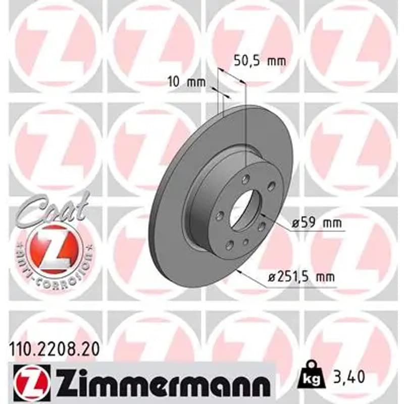 ZIMMERMANN stabdžių diskas 110.2208.20