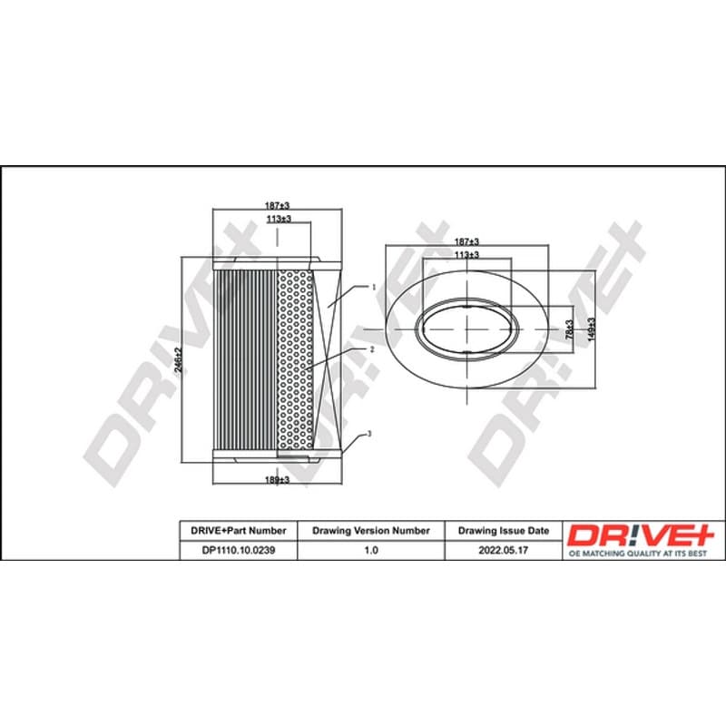 DRVE DP1110.10.0239 oro filtras