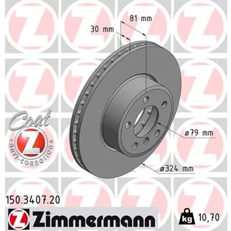 ZIMMERMANN stabdžių diskas 150.3407.20