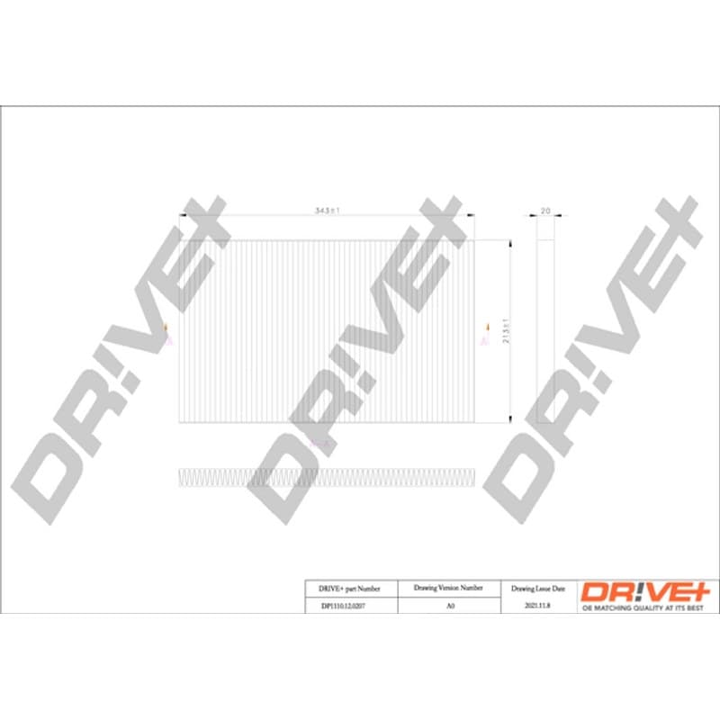 DRVE filtras, salono oras DP1110.12.0207