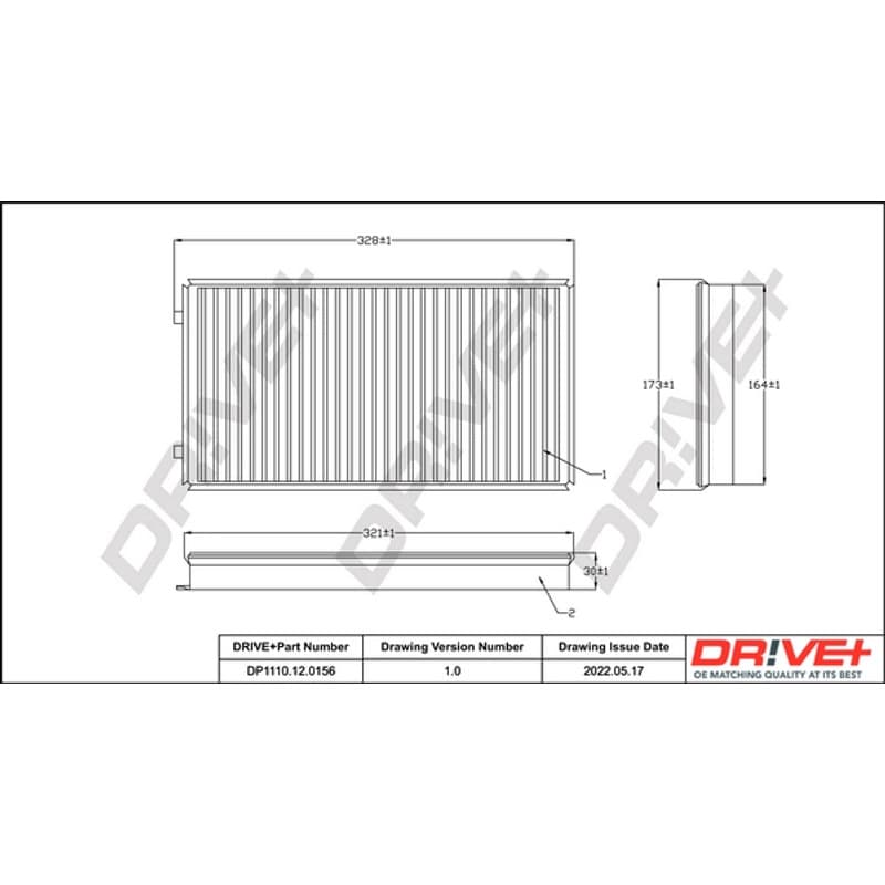DRVE DP1110.12.0156 filtras, salono oras