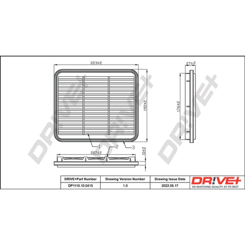DRVE DP1110.10.0415 oro filtras