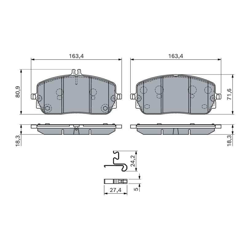 BOSCH 0 986 460 282 stabdžių trinkelių rinkinys, diskinis stabdys