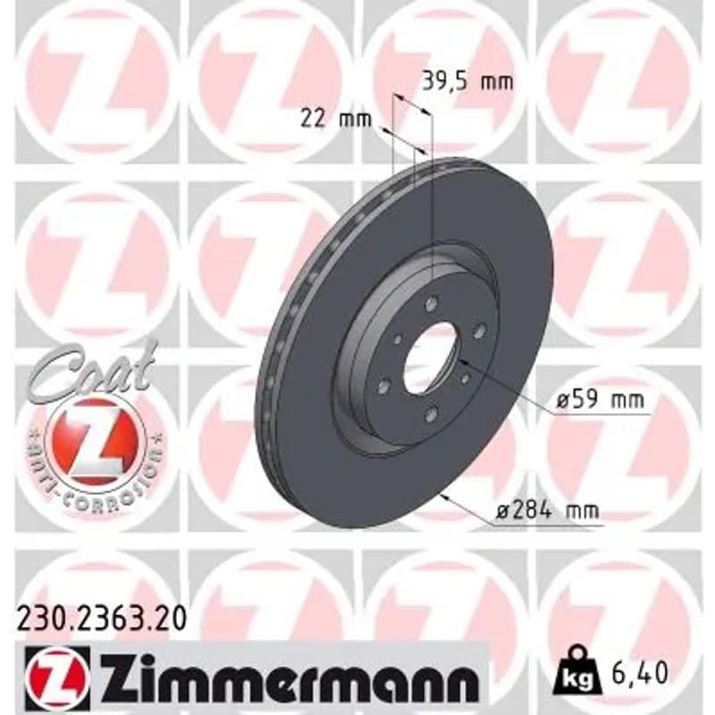 ZIMMERMANN stabdžių diskas 230.2363.20