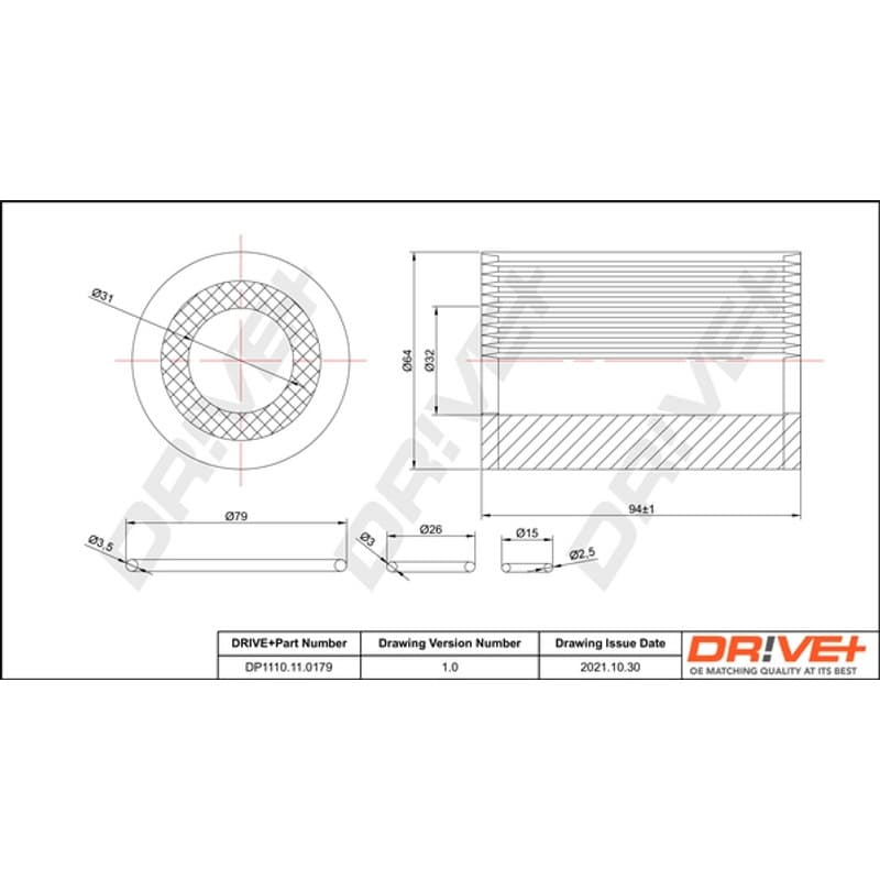 DRVE alyvos filtras DP1110.11.0179