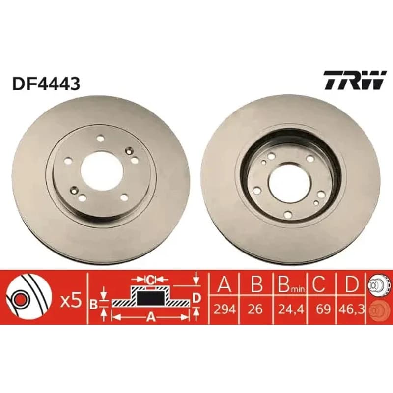 TRW stabdžių diskas DF4443