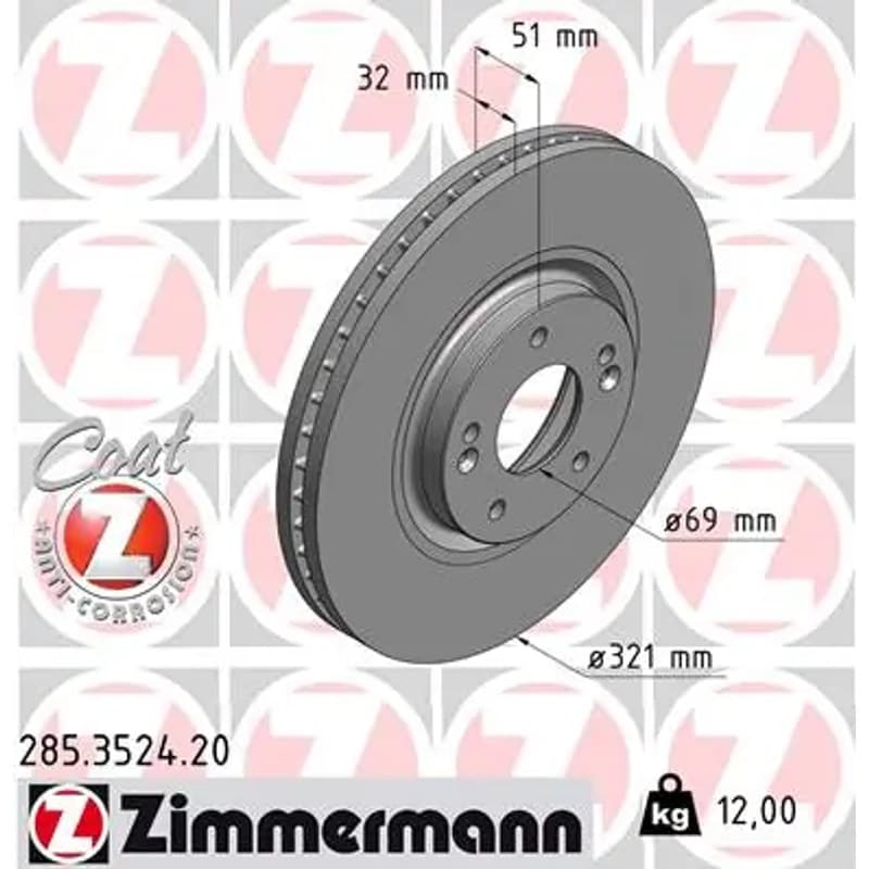 ZIMMERMANN stabdžių diskas 285.3524.20