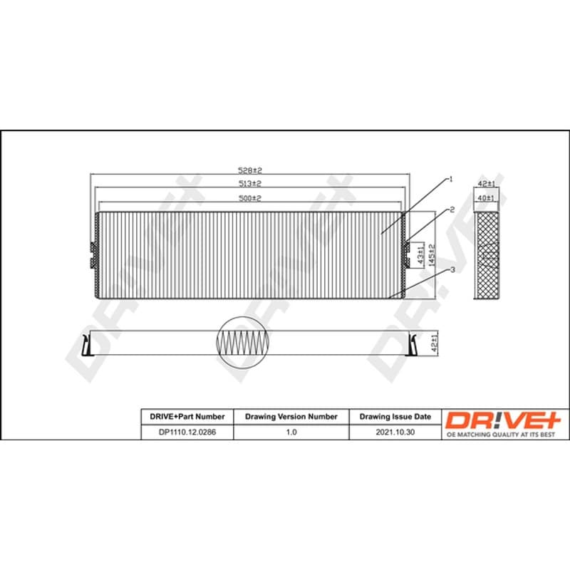 DRVE filtras, salono oras DP1110.12.0286