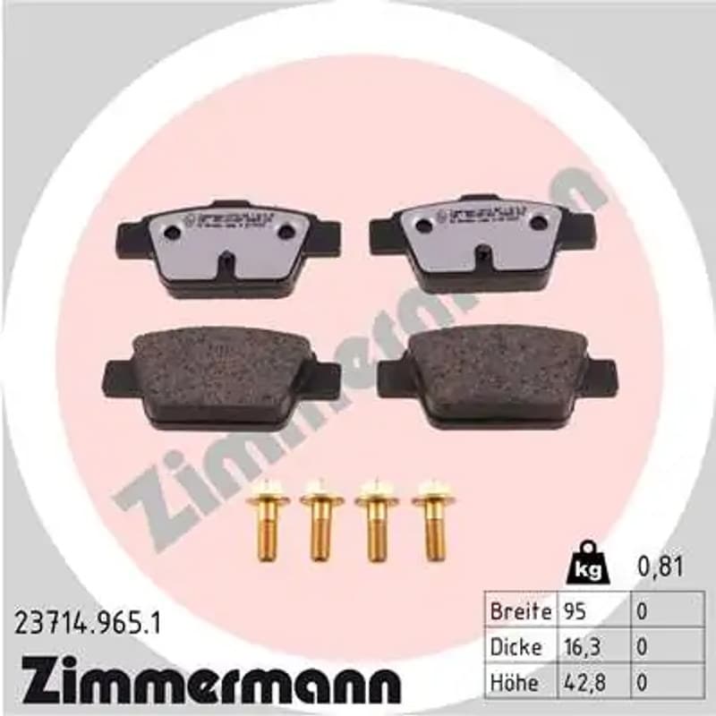 ZIMMERMANN stabdžių trinkelių rinkinys, diskinis stabdys 23714.965.1