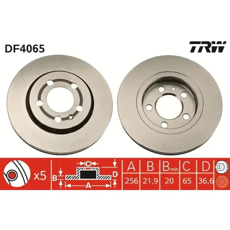 TRW stabdžių diskas DF4065