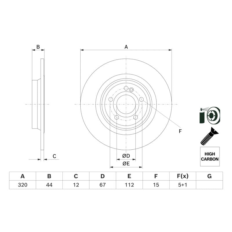 BOSCH 0 986 479 F13 stabdžių diskas