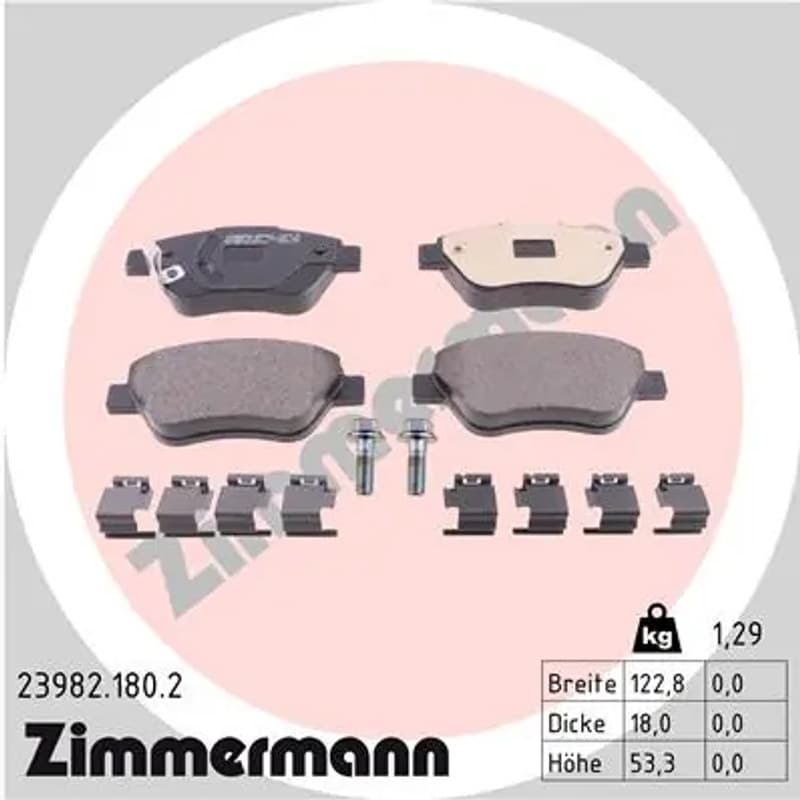 ZIMMERMANN stabdžių trinkelių rinkinys, diskinis stabdys 23982.180.2