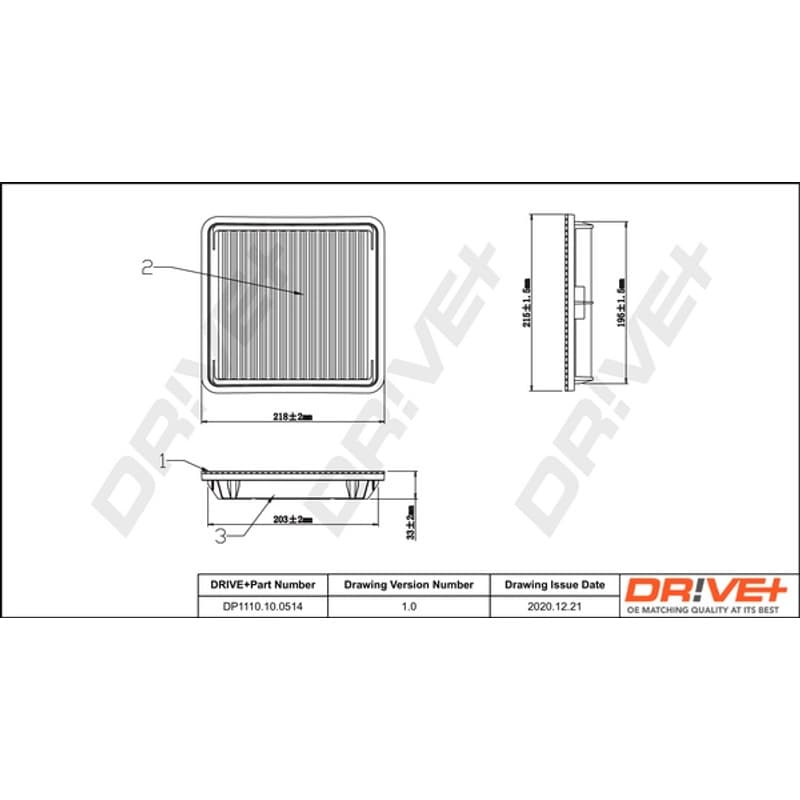 DRVE DP1110.10.0514 oro filtras