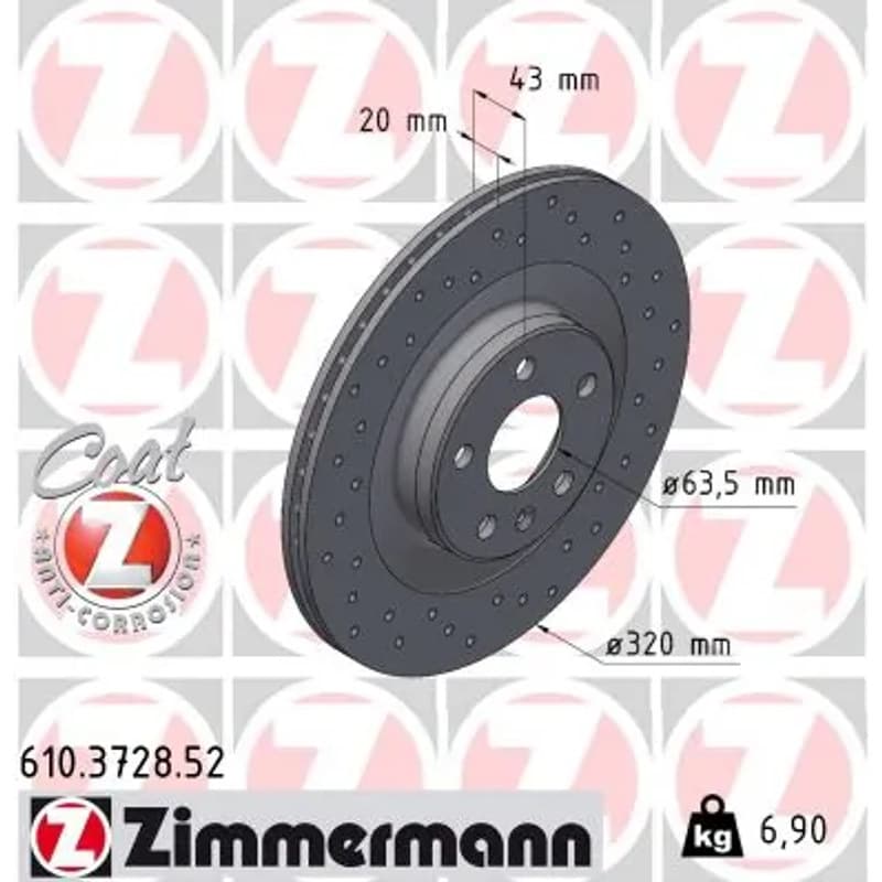 ZIMMERMANN stabdžių diskas 610.3728.52