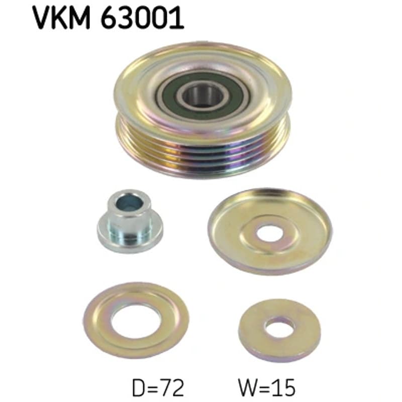 SKF VKM 63001 kreipiantysis skriemulys, V formos rumbuotas diržas