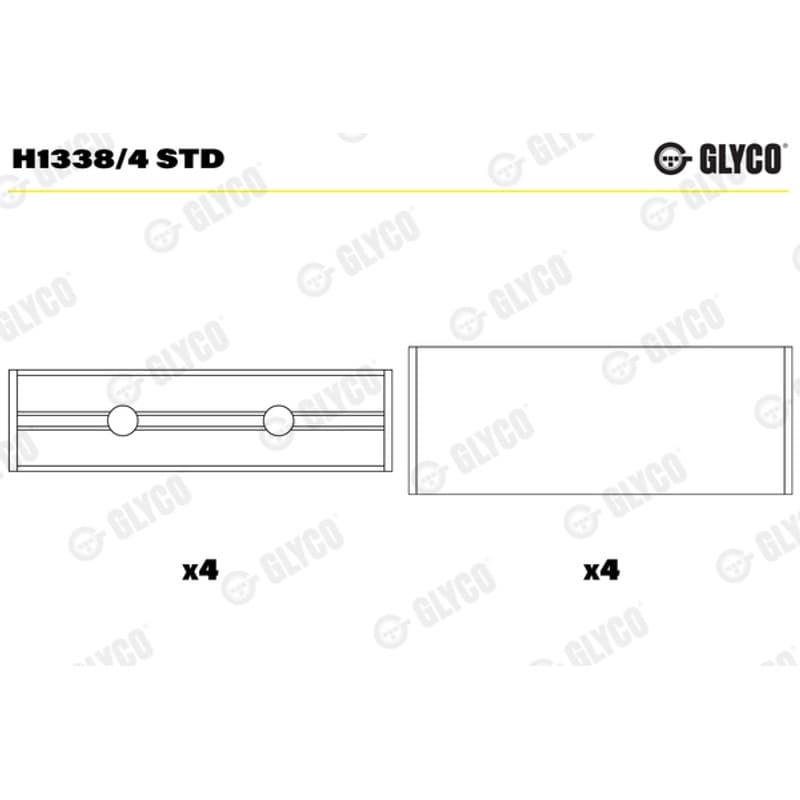GLYCO pagrindiniai guoliai, alkūninis velenas H1338/4 STD