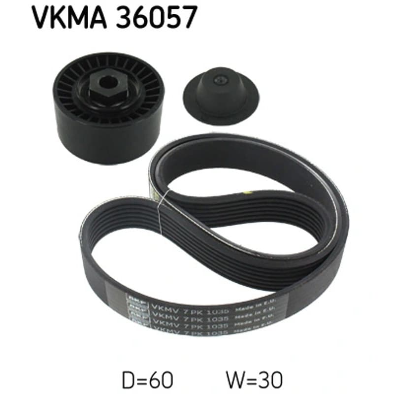 SKF VKMA 36057 V formos rumbuotas diržas, komplektas
