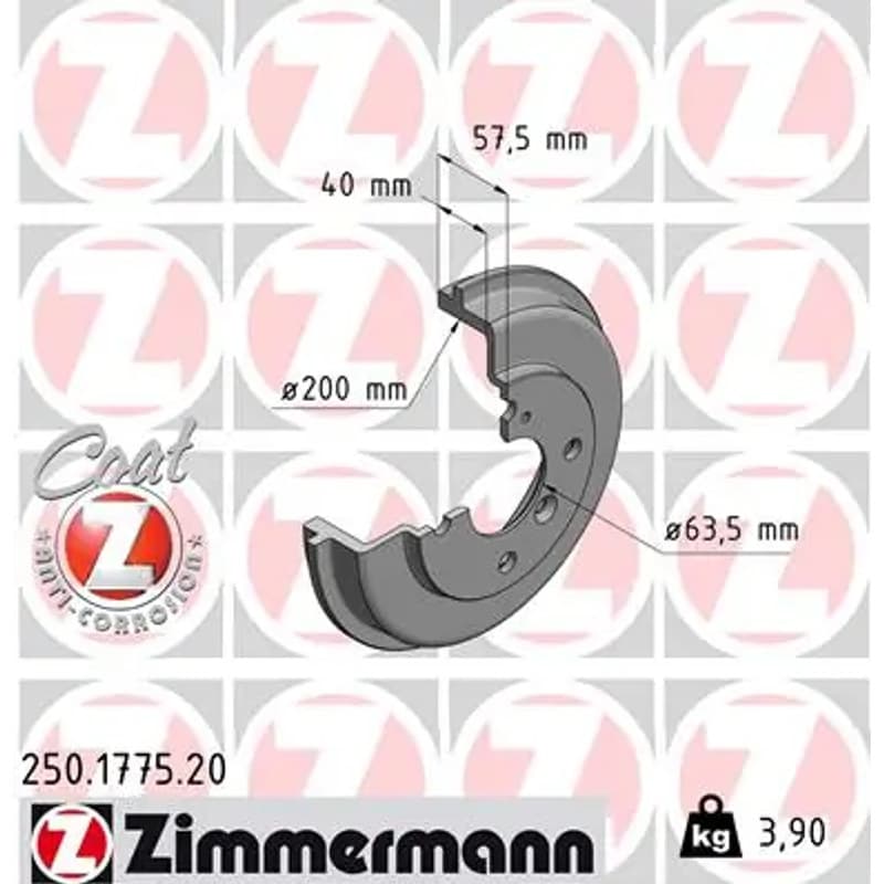 ZIMMERMANN stabdžių būgnas 250.1775.20