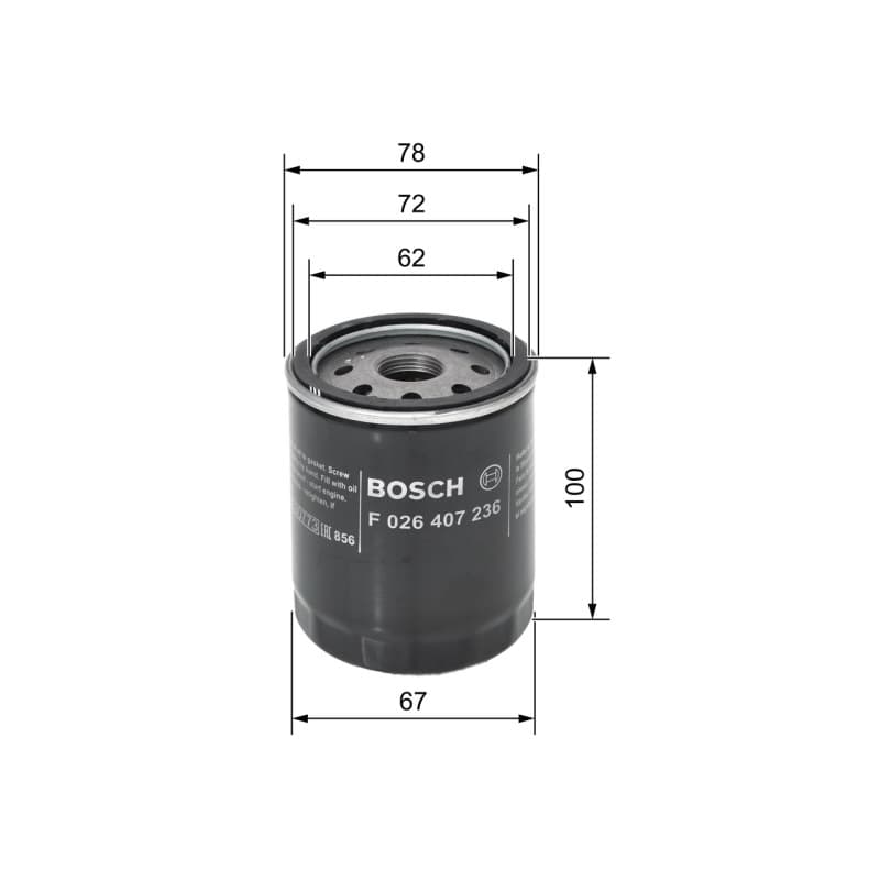 BOSCH F 026 407 236 alyvos filtras